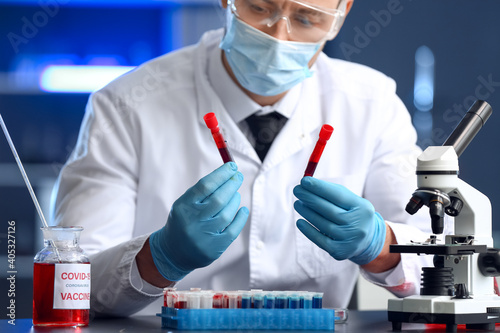 Scientist developing covid-...