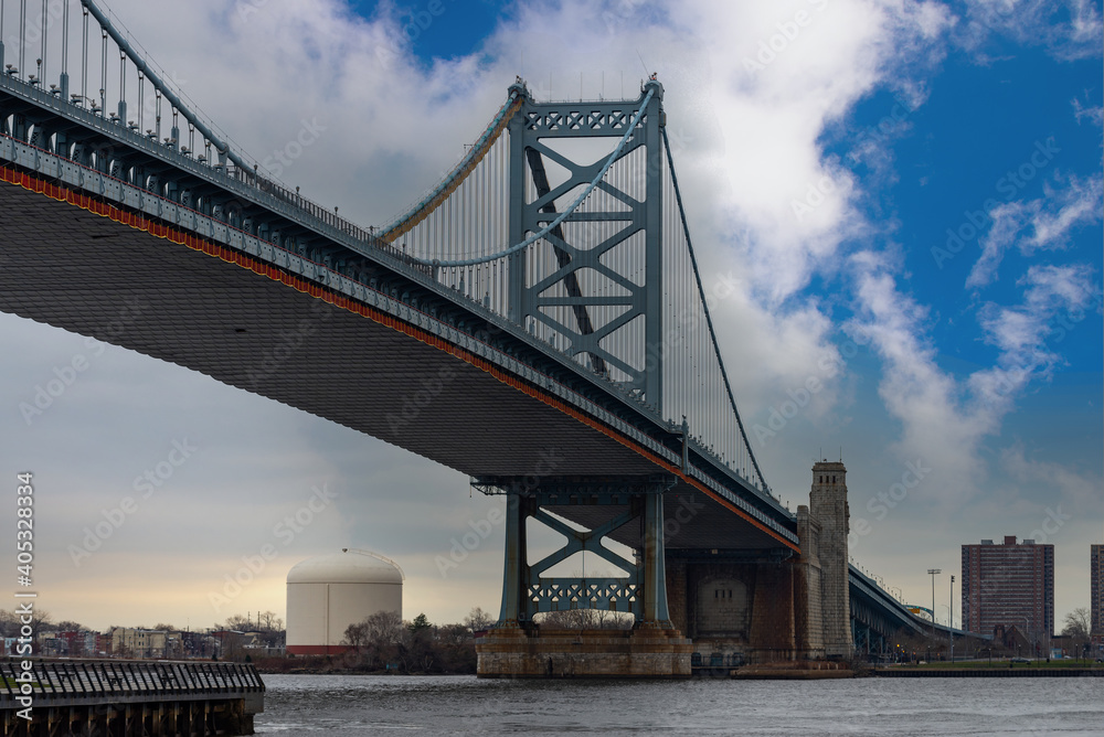 The benjamin franklin bridge, in philadelphia