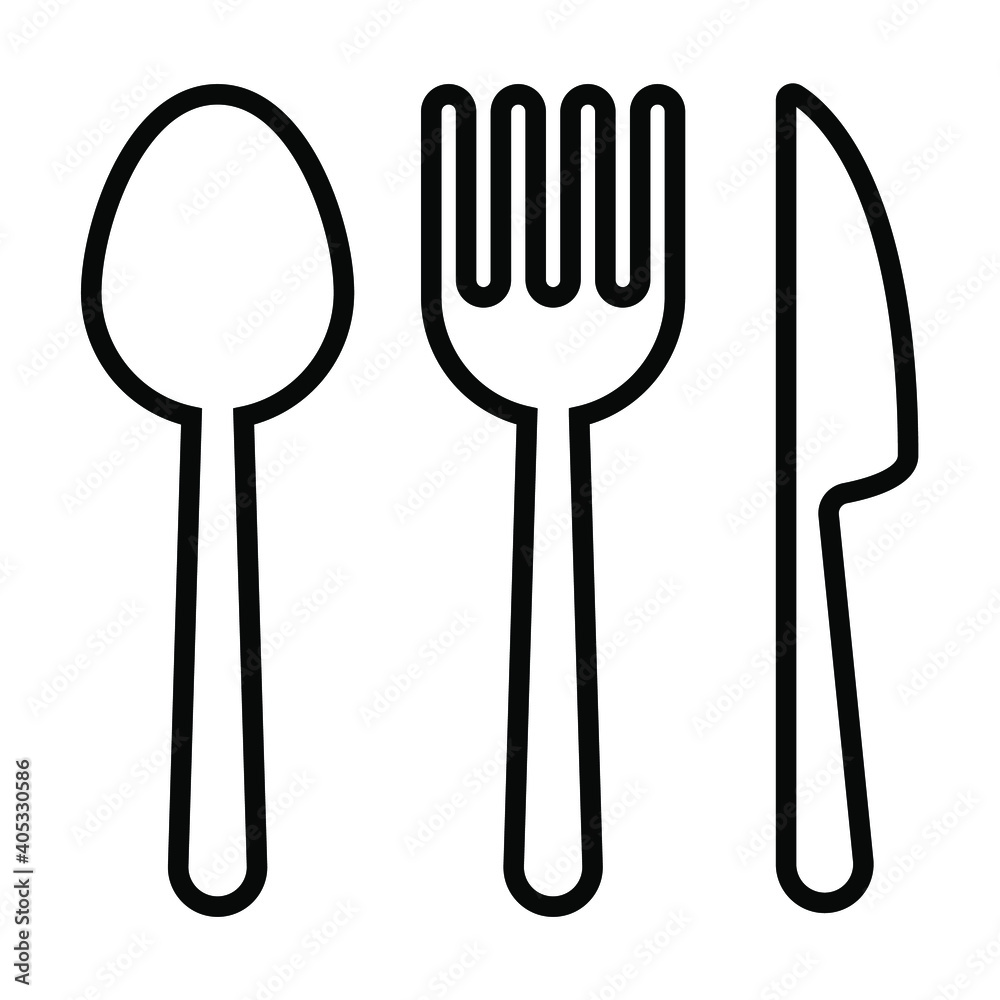 restaurant icon, spoon, fork and knife kitchen utensil vector restaurant icon, spoon, fork and knife kitchen utensil vector