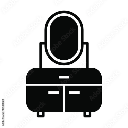 dresser icon, home interior vector