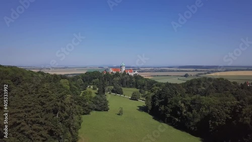 Flying over of Smolenice castle, Slovakia. 2.5x speeded up from 24 fps. photo