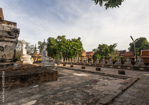 Buddha images in a one temple of the Great Monastery in Ayutthaya, Thailand 