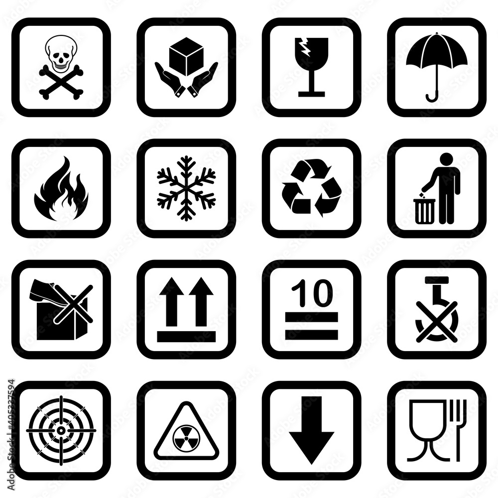 packaging product icon set vector sign symbol packaging product icon set vector sign symbol