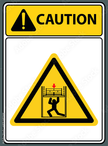 Warns against pressure on the body from above.