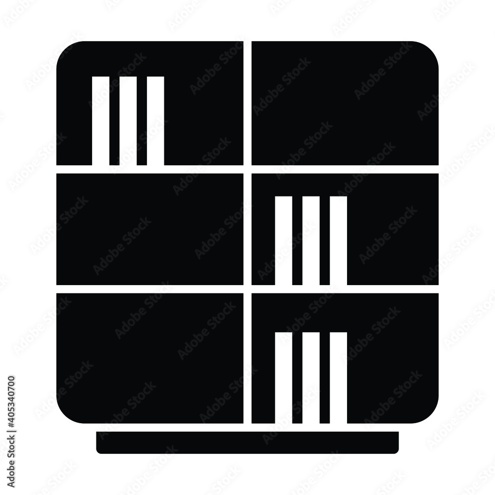 bookshelf icon, home interior vector