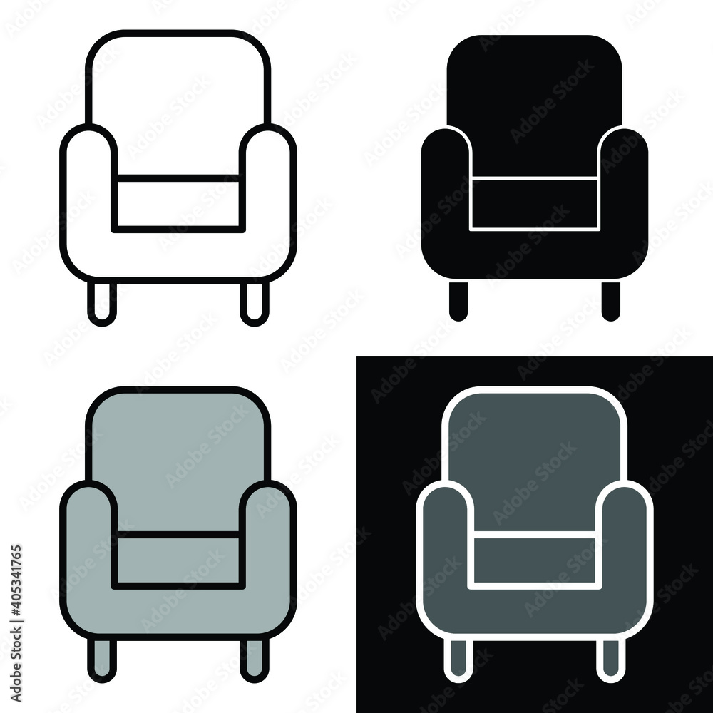 armchair icon home interior vector