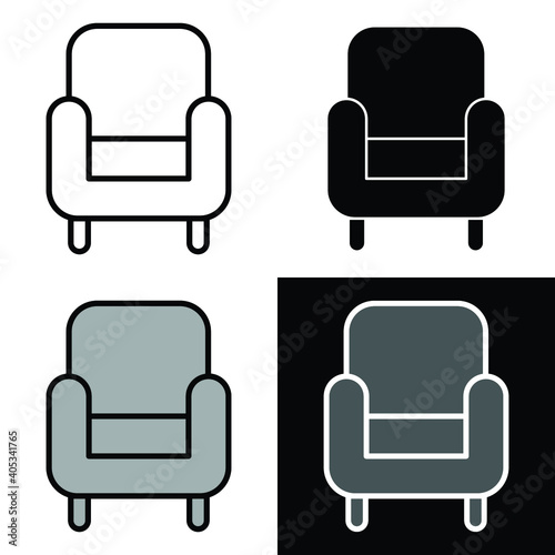 armchair icon home interior vector