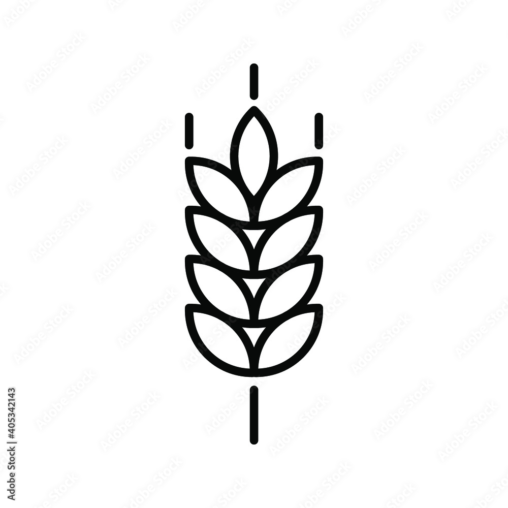 Farm wheat ears icon vector template.for organic eco business, agriculture, bakery, logo design. color editable on white background Farm wheat ears icon vector template.for organic eco business, agriculture, bakery, logo design. color editable on white background