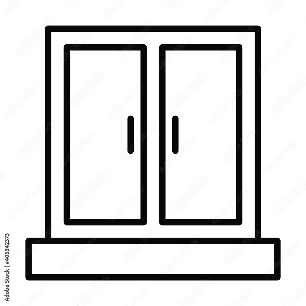 wooden door window icon vector wooden door window icon vector