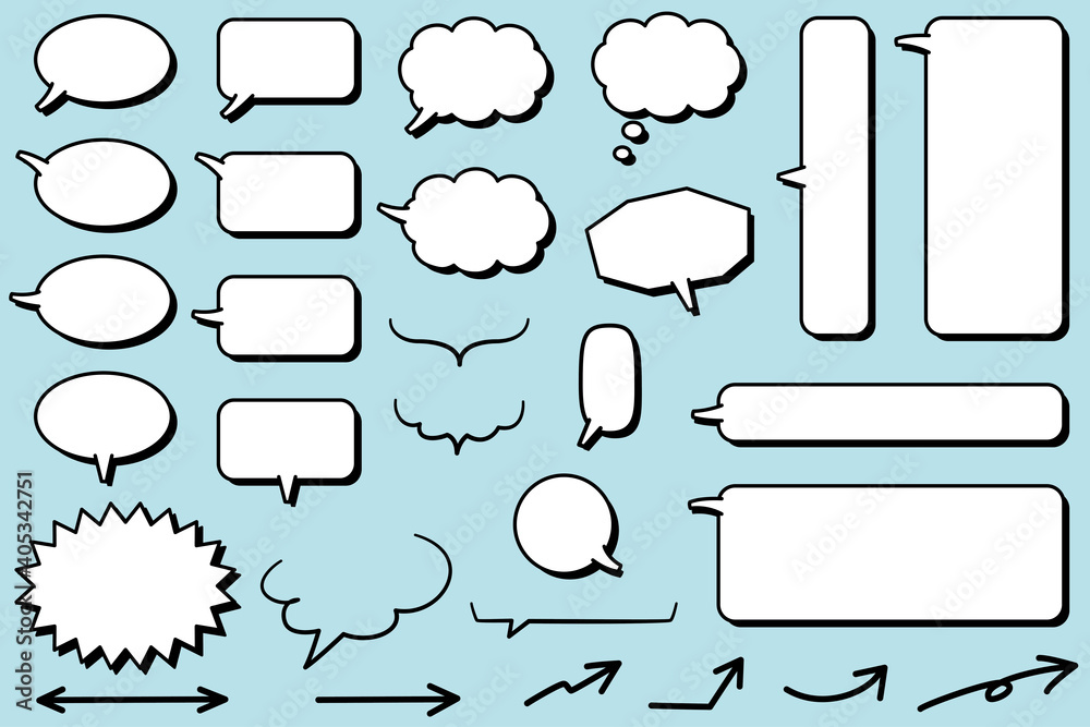 立体的な吹き出しセット シンプル フラットデザイン Stock Vector Adobe Stock