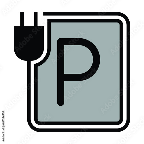 charger station parking icon vector