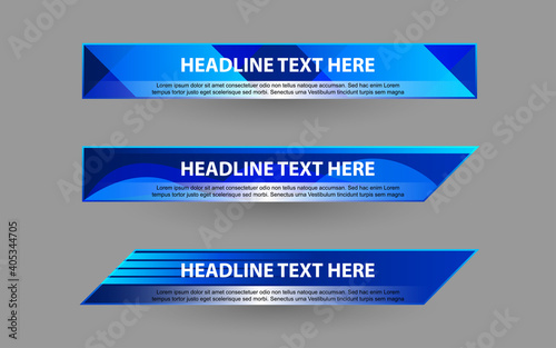 Set collection vector of Broadcast News Lower Thirds Template layout design banner for bar Headline news title, sport game in Television, Video and Media 