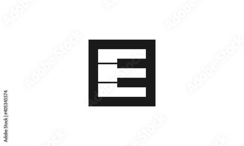 Logo design vector initials E Piano