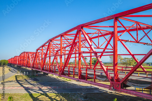 Heritage Steel Bridge at Xiluo township in Yunlin, Taiwan