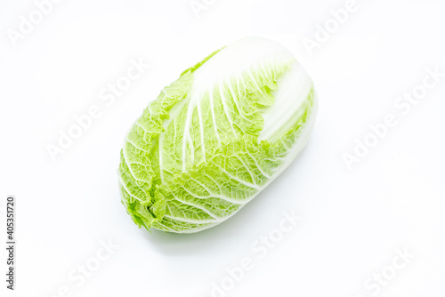 A Chinese cabbage on a white background