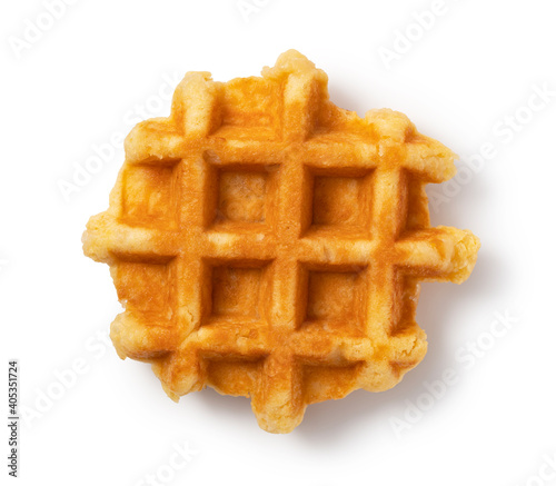 Waffle placed on a white background