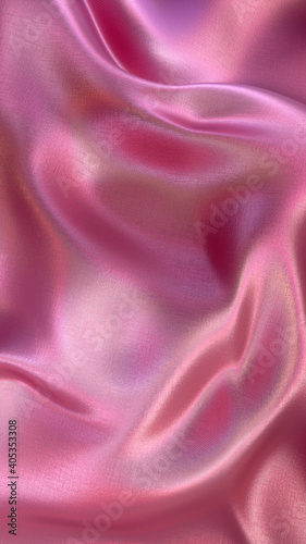 Very beautiful iridescent red fabric. Holographic Foil. Vertical red abstract background. Colorful fantasy wallpaper. Trendy pastel art. 3D rendering