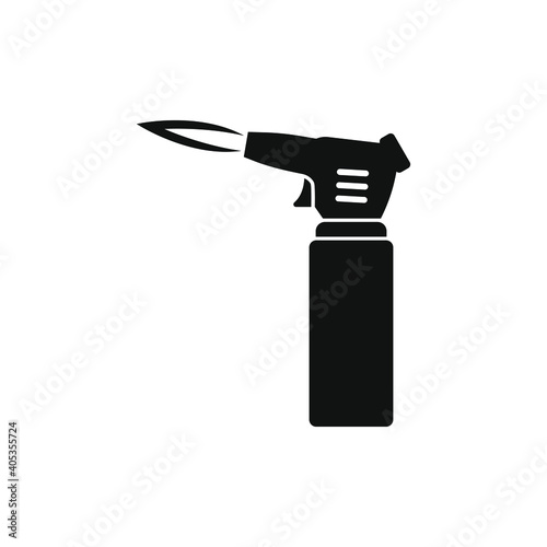 Blowtorch icon flat style isolated on white background. Vector illustration