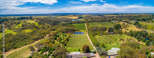 Fotografie Scenic Mornington Peninsula countryside - aerial panorama