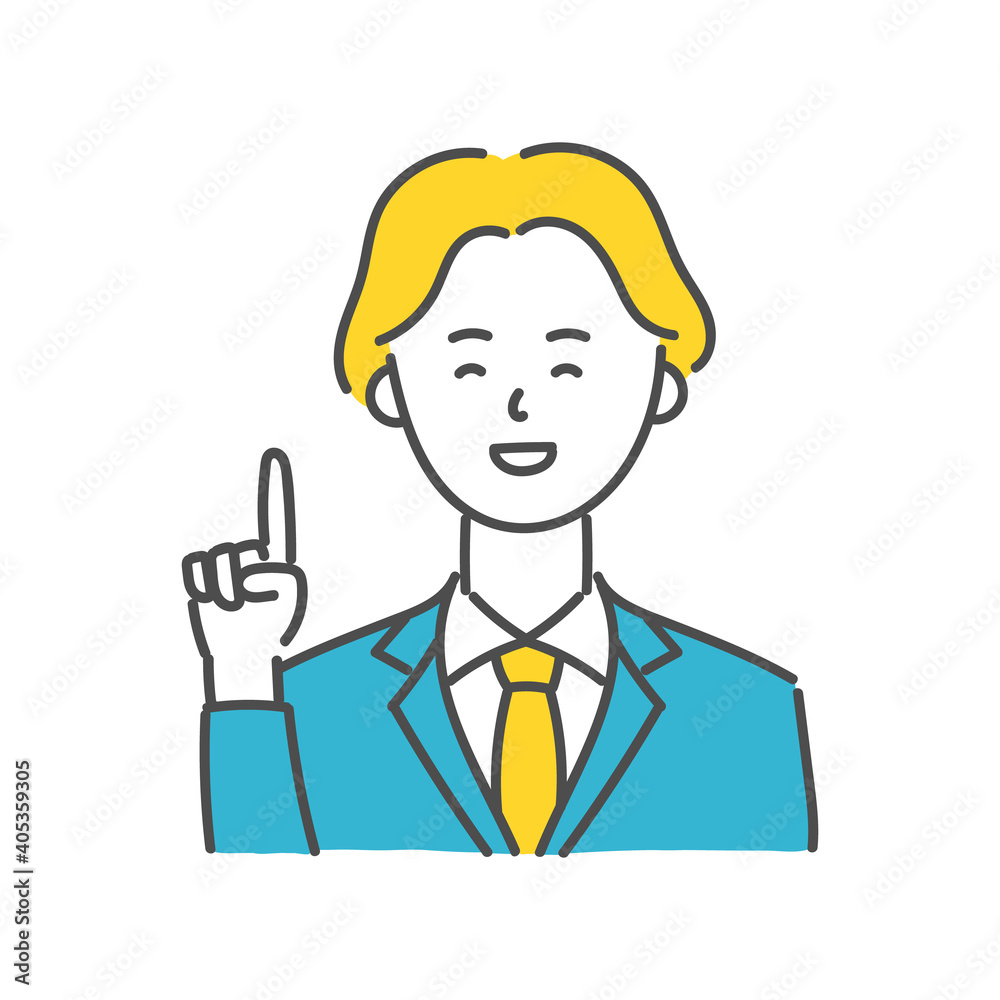 Young office worker pointing finger Young office worker pointing finger