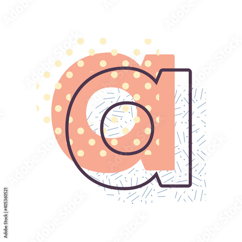 Decorative memphis pattern initial letter vector design.