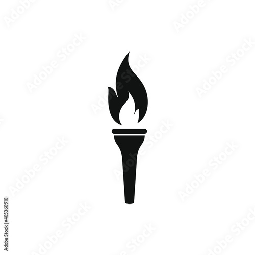 Torch flame icon flat style isolated on white background. Vector illustration © Arif Arisandi