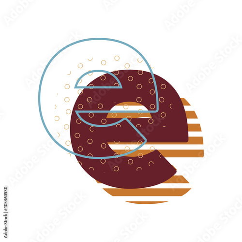 Decorative memphis pattern initial letter vector design.