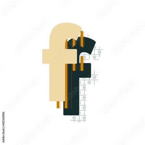 Decorative memphis pattern initial letter vector design.