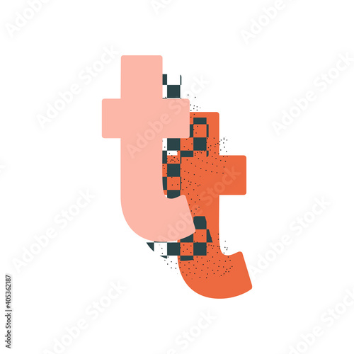 Decorative memphis pattern initial letter vector design.