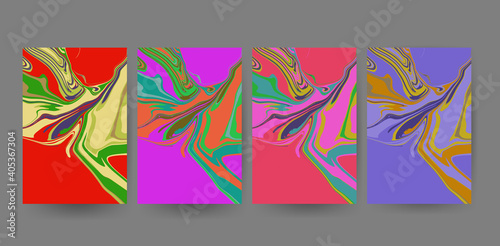 Colorful abstract geometric background. Liquid dynamic lined gradient waves. photo