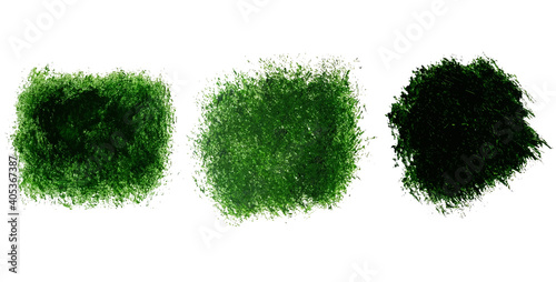 Vector realistic green grass texture, isolated pieces of grass