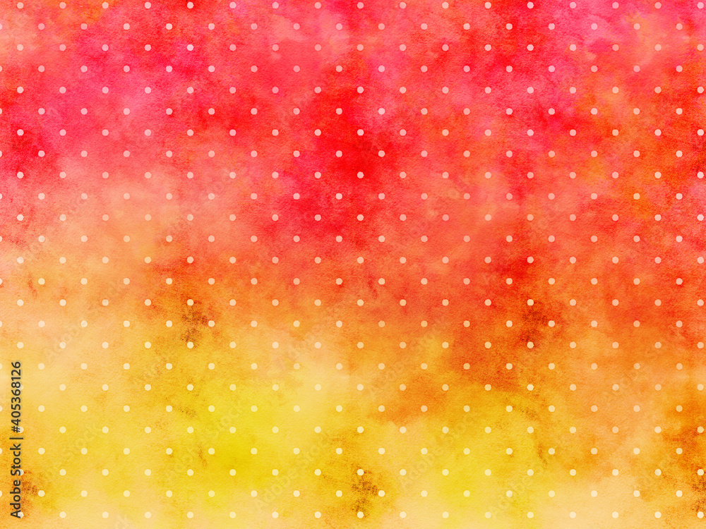 watercolor grunge background (red orange polka dot)