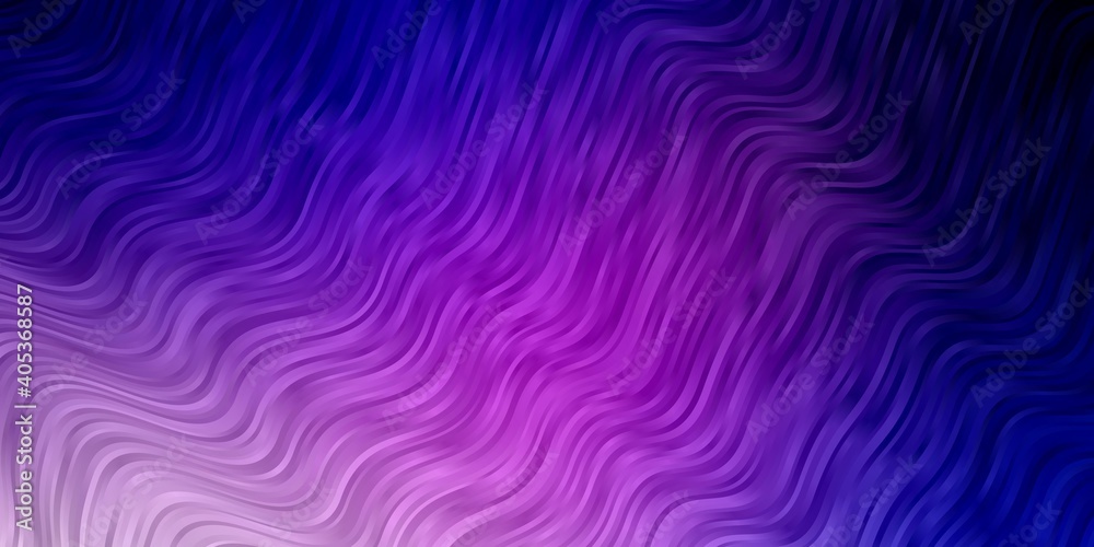 Dark Pink, Blue vector background with curves.