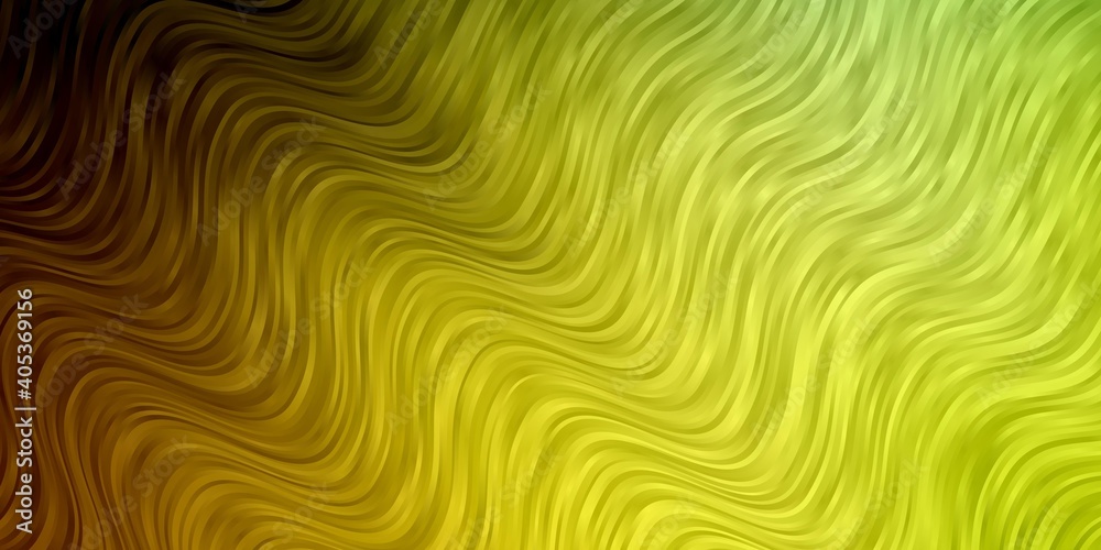 Dark Green, Yellow vector background with bent lines. Dark Green, Yellow vector background with bent lines.