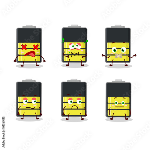 Medium battery cartoon character with nope expression
