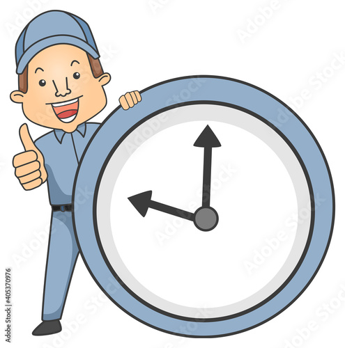 Man Worker Uniform Cap Okay...