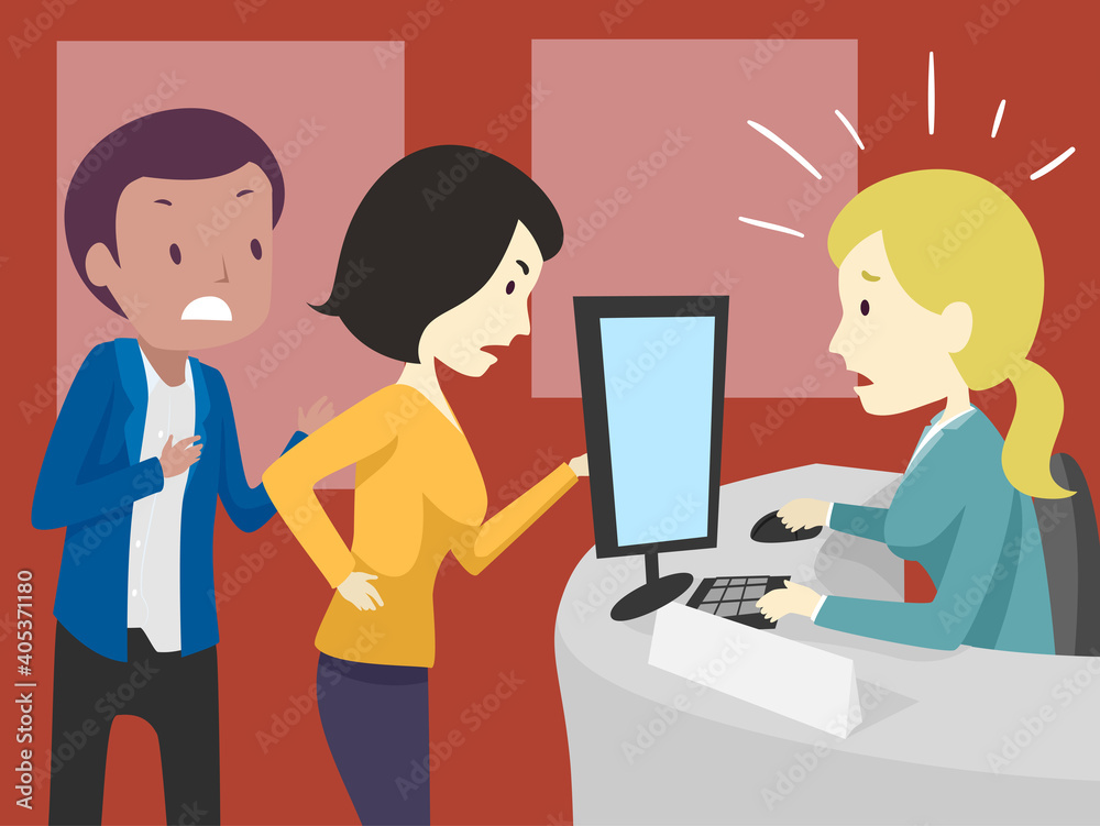 People Girl Customer Angry Complaints Illustration People Girl Customer Angry Complaints Illustration