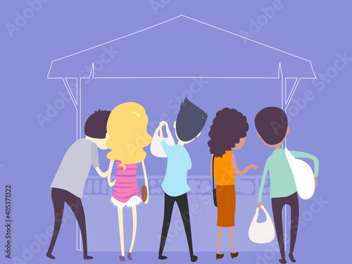 People Market Buying Stall ...