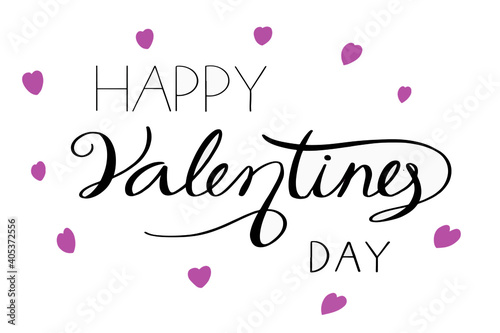 Pink red heart white isolated background wallpaper frame banner poster vector decoration ornament font lettering calligraphy happy valentine 14 fourteen february romantic together.This illustration