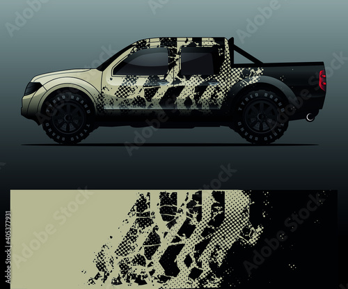 Truck decal graphic wrap vector, abstract background