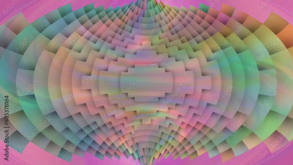 Fototapeta premium Abstract pink iridescent voxel background.