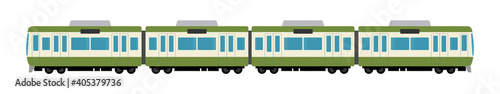 4両編成の電車のベクターイラスト