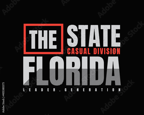 Vector illustration of a text graphic, FLORIDA. suitable for the design of t-shirts, shirts, hoodies, etc.