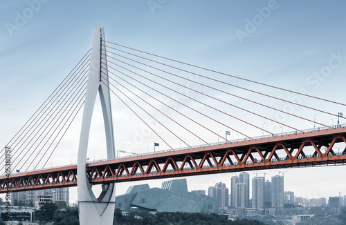 Chongqing city skyline, modern bridges and skyscrapers. © gui yong nian