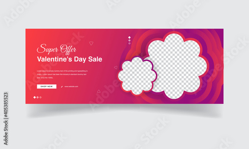 valentine day social media post cover banner design, valentine day banner