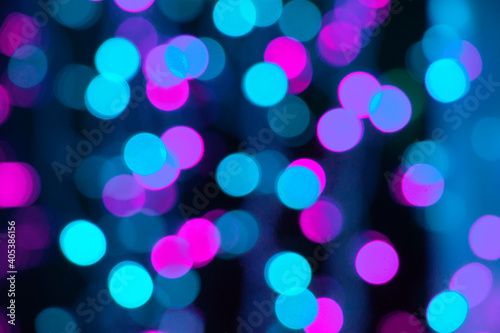 Abstract blue bokeh texture on black background