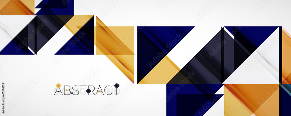 Fototapeta premium Set of vector triangle geometric backgrounds. Vector illustration for covers, banners, flyers and posters and other designs