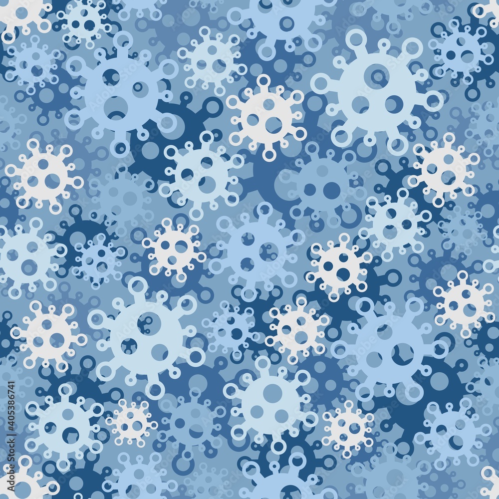Vector holiday texture, seamless winter pattern with pretty viruses Vector holiday texture, seamless winter pattern with pretty viruses