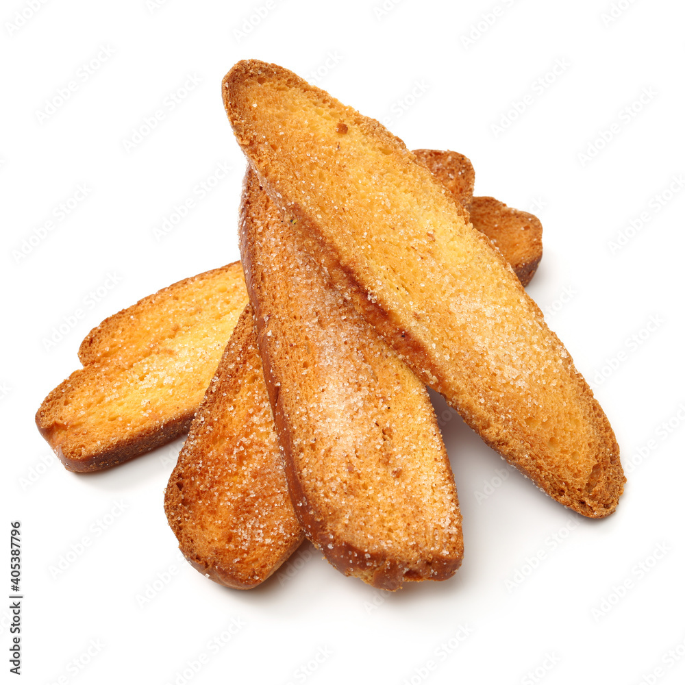 Slices toast bread on white background Slices toast bread on white background