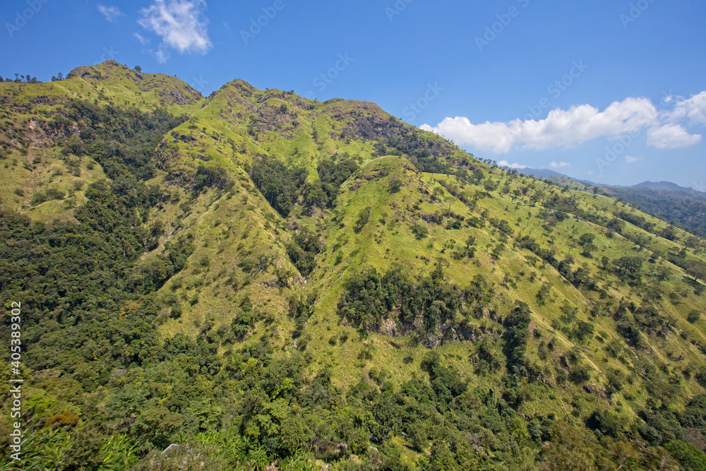 Scenic mountain view in central Sri Lanka.